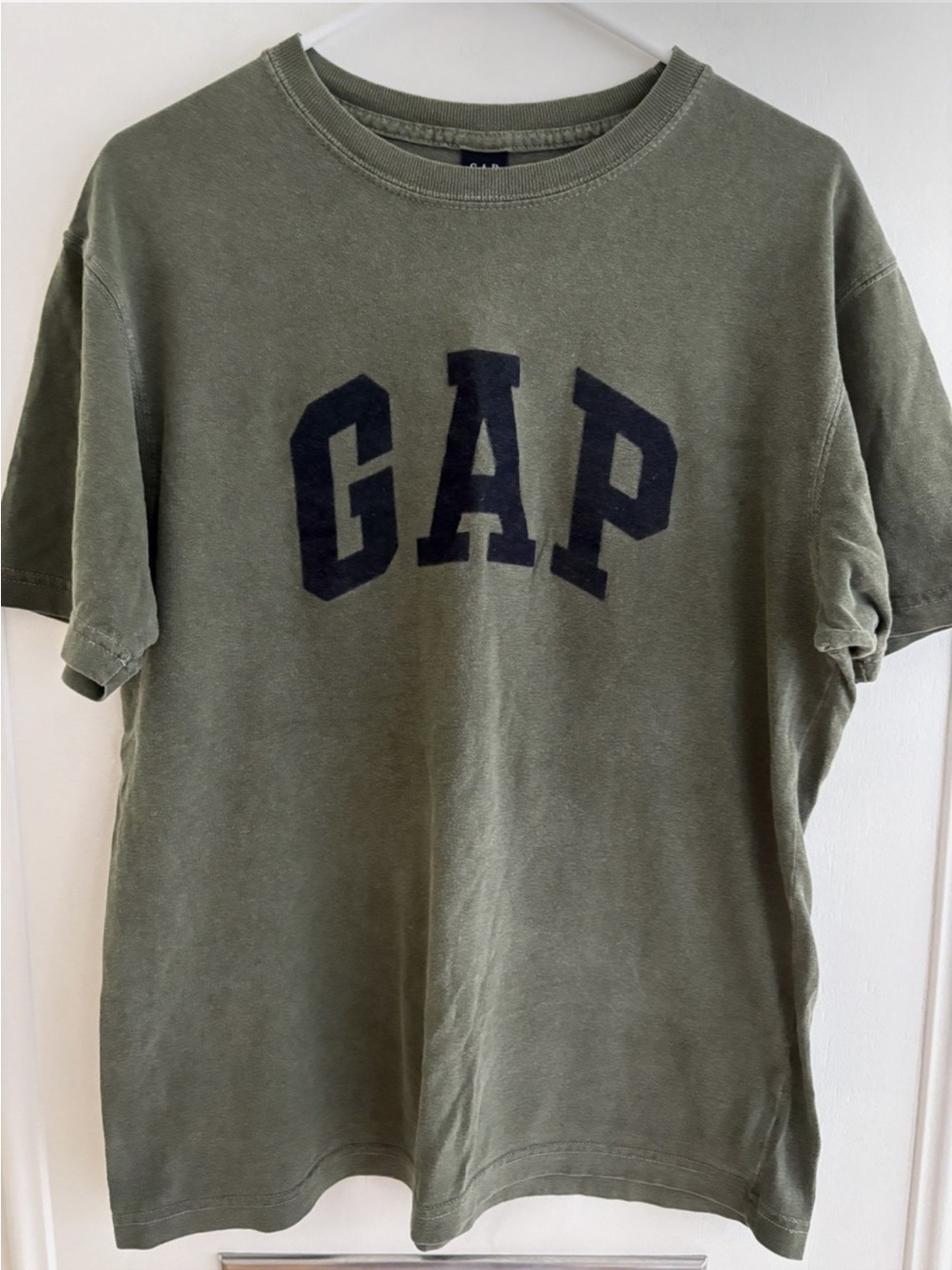 Vintage GAP Men's/Unisex Army Green Olive Logo T-Shirt Size Small EUC